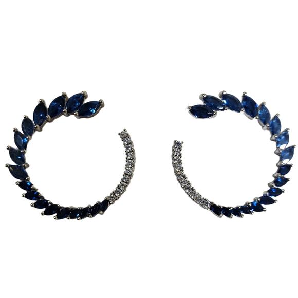 EYE CANDY LOS ANGELES Roman Graduated Dangle Earrings in Blue/Silver NEW - Picture 2 of 5